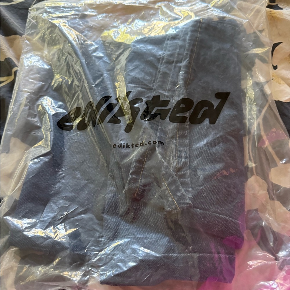 Edikted Women's Wide Leg Jeans - Dark Blue